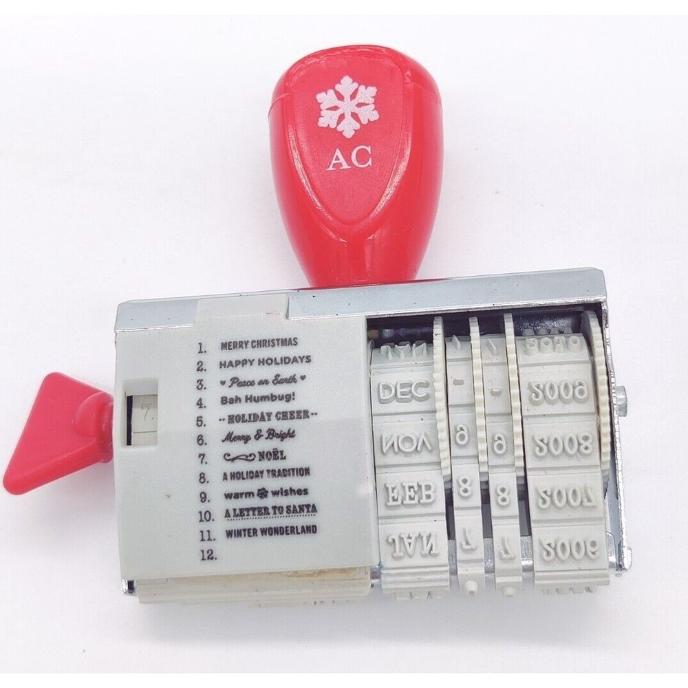 AC Roller Stamp Adjustable Dates Eleven Christmas Sayings Letter To Santa Stamps